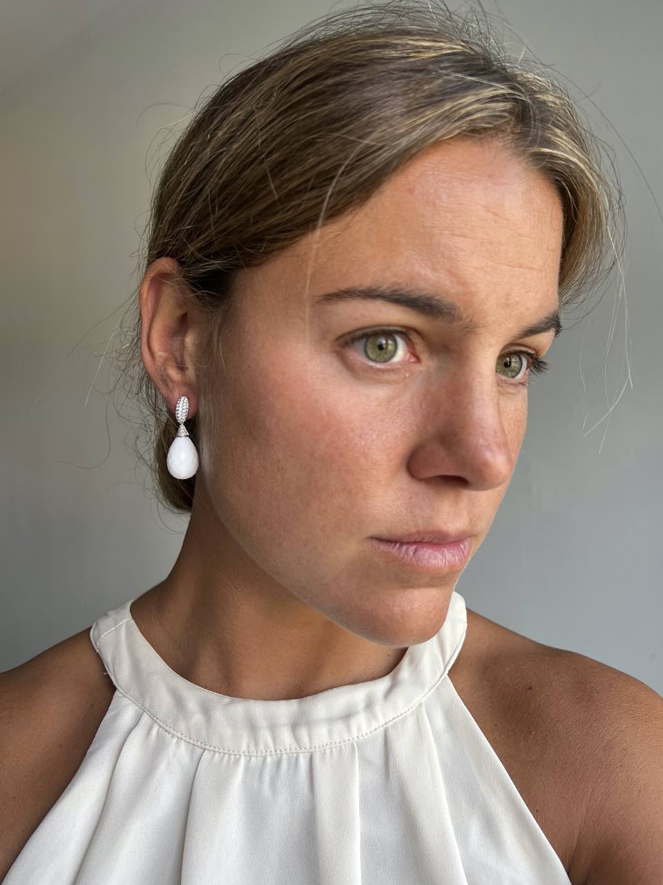 SINES detachable earring in 18k white gold with diamonds