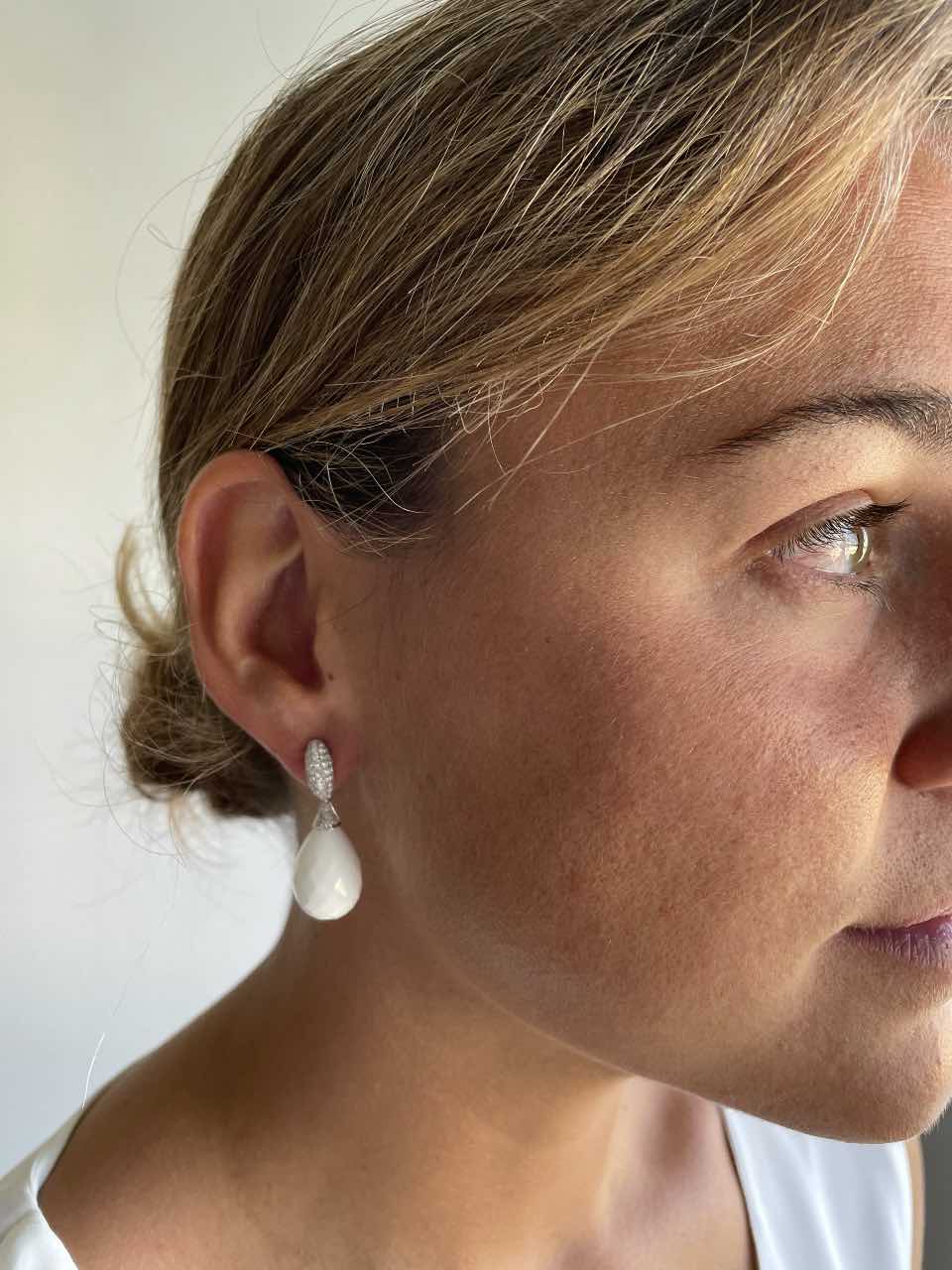 SINES detachable earring in 18k white gold with diamonds