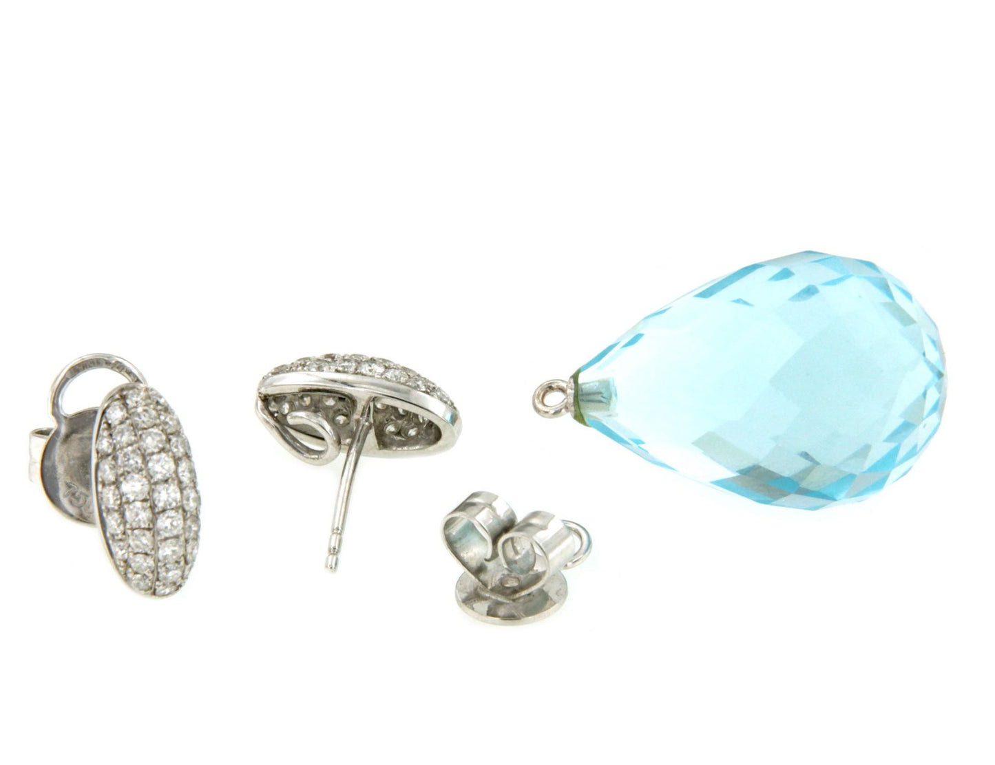 SINES detachable earring in 18k white gold with diamonds