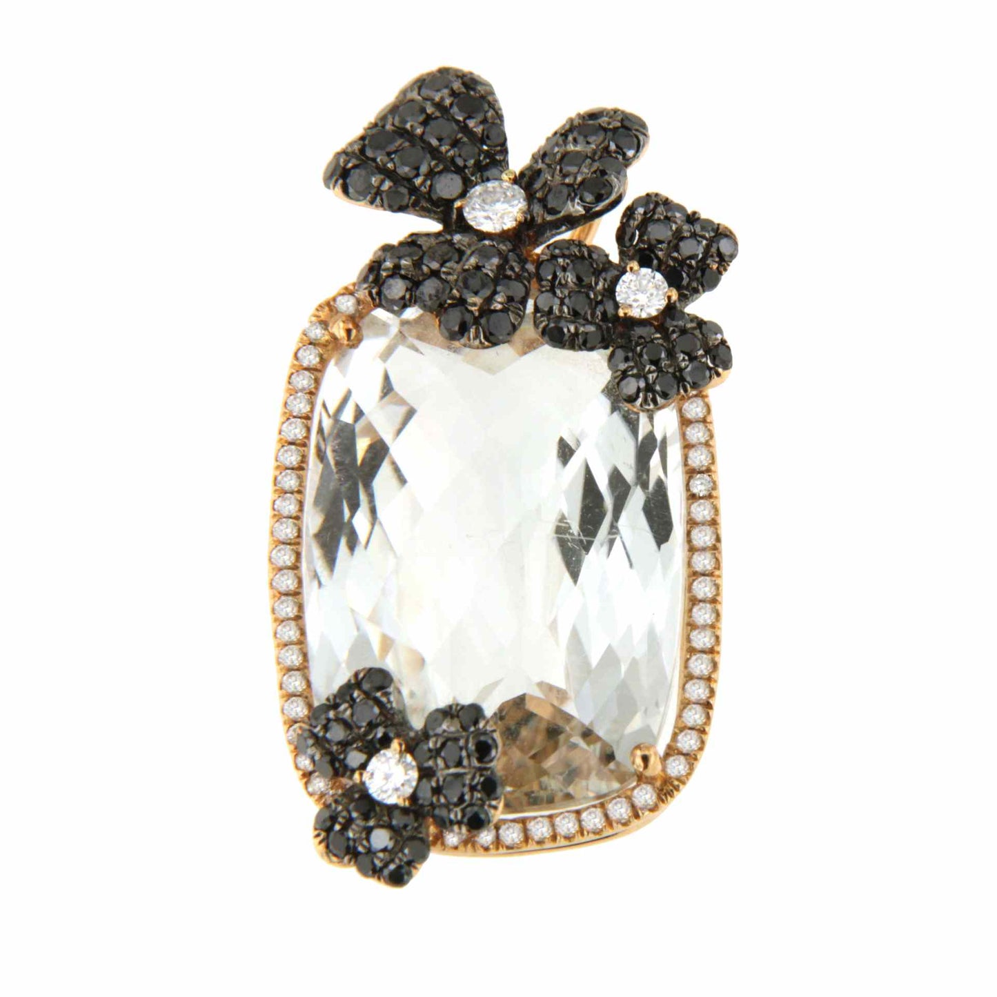 HUDSON pendant in 18k rose gold with diamonds and topaz