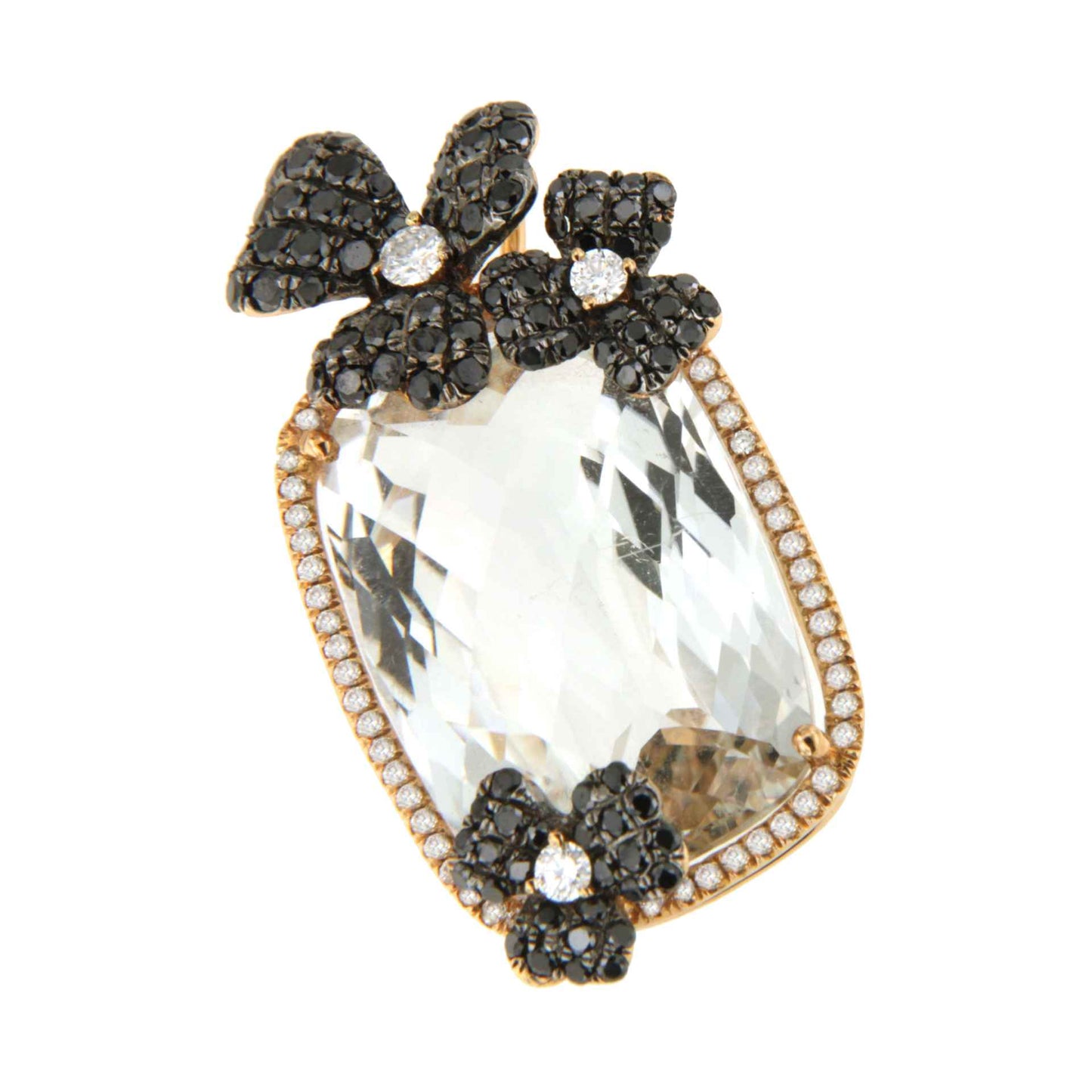 HUDSON pendant in 18k rose gold with diamonds and topaz