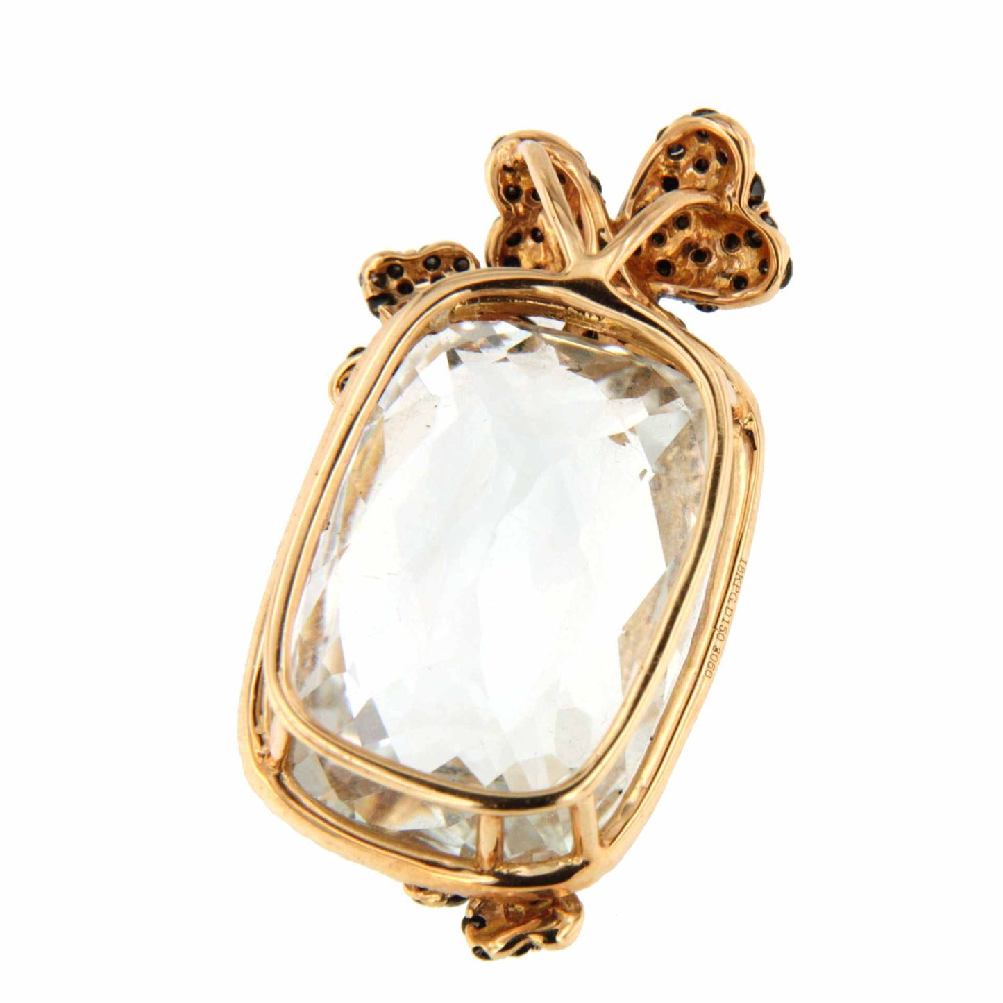 HUDSON pendant in 18k rose gold with diamonds and topaz