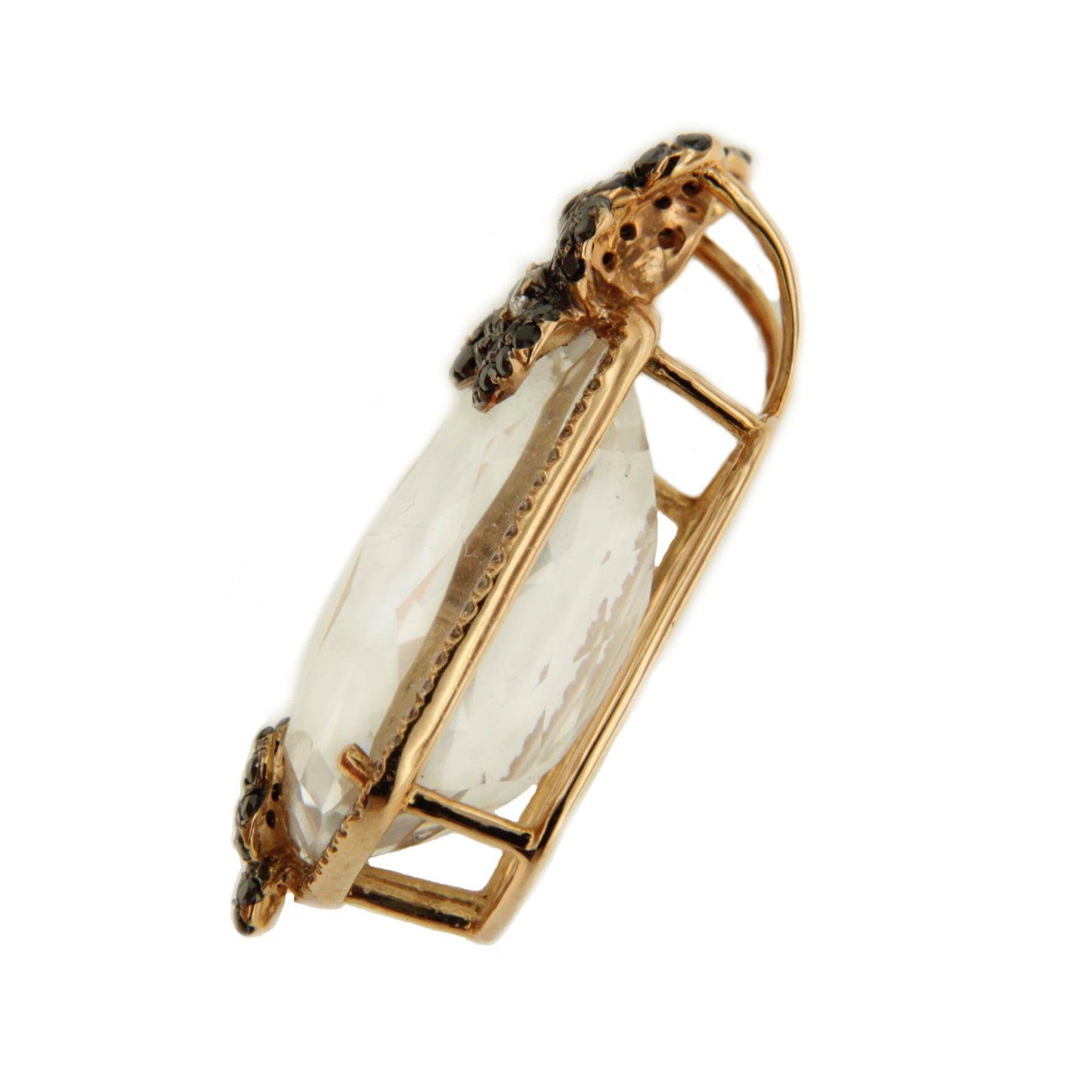 HUDSON pendant in 18k rose gold with diamonds and topaz