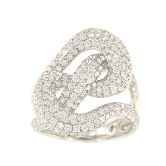 MUNGIA ring in 18k white gold with pavé diamonds.