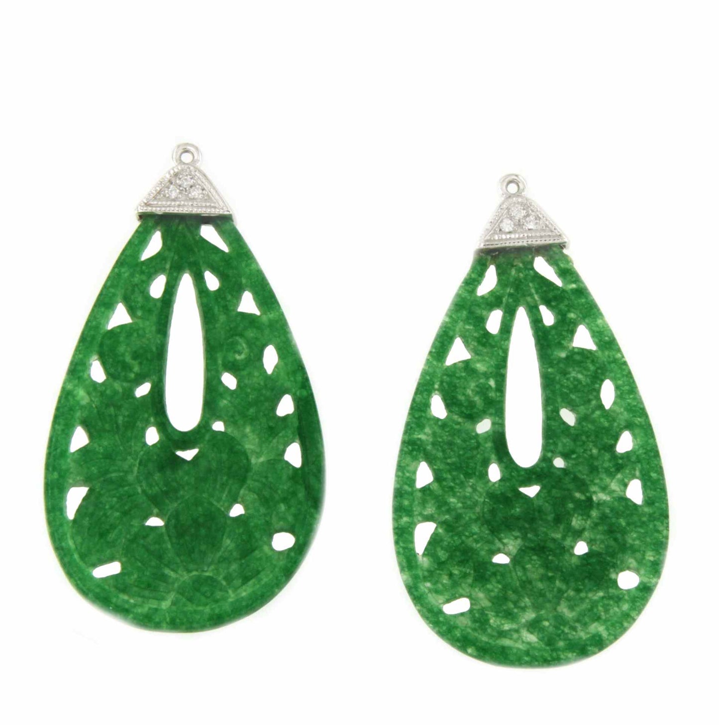 Perillas JACINTO de jade rojo y/o verde con casquillas de brillante