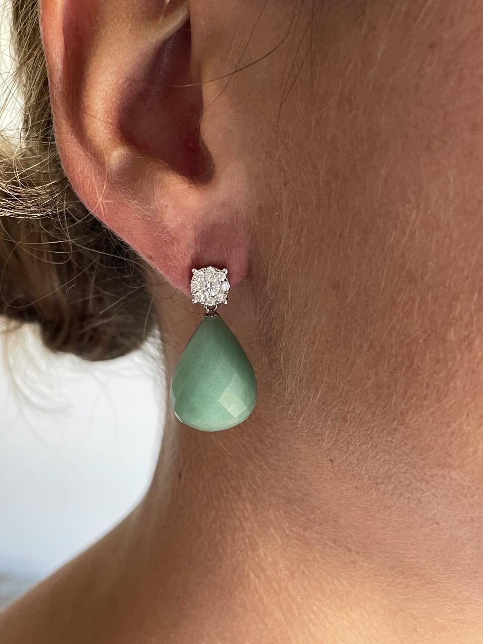 ELBO detachable earrings in 18k gold with diamonds