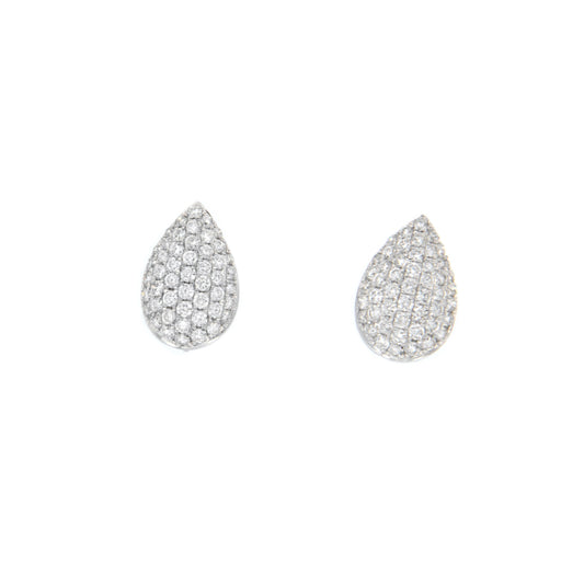 MANFREDI, detachable white gold earrings with a pair of knobs