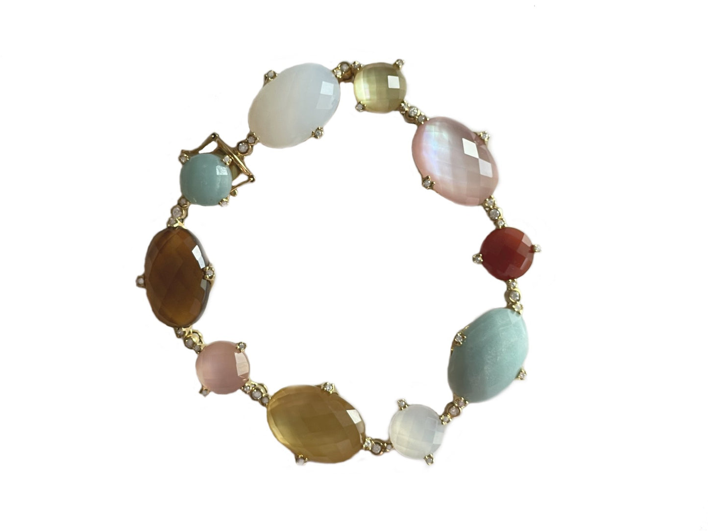 FERRARI, pulsera de oro y diamantes con piedras naturales