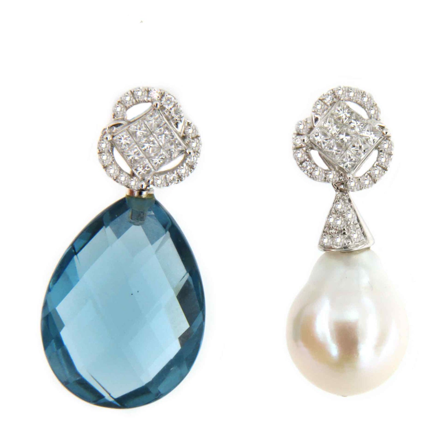 Detachable CAPA earring in 18k white gold with diamonds