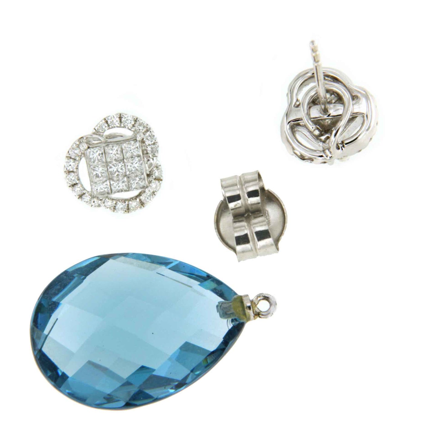 Detachable CAPA earring in 18k white gold with diamonds