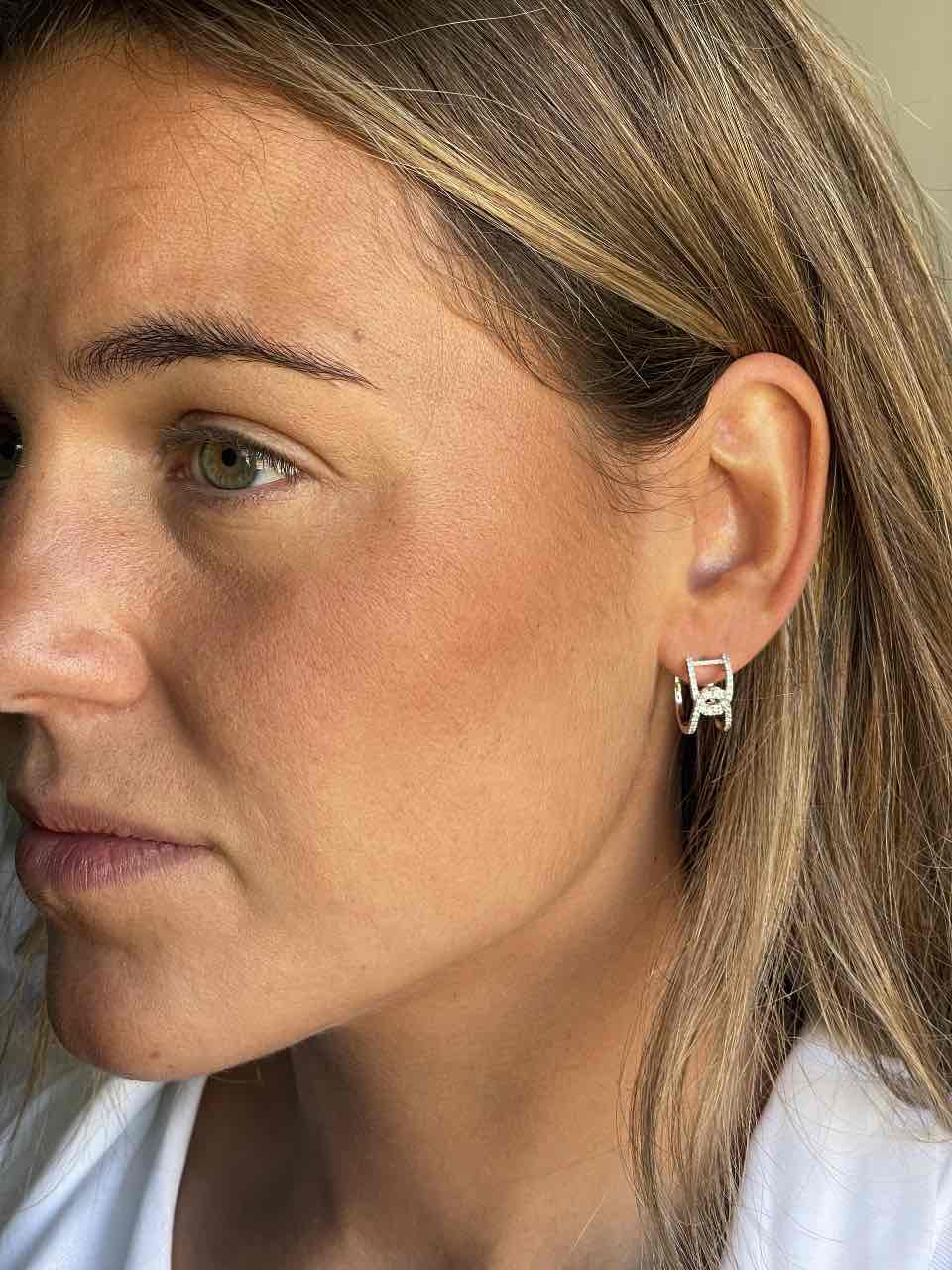 EZPELETA, pendientes de aro con diamantes