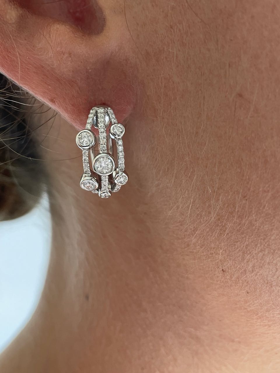 BROCAL, gold and diamond earrings