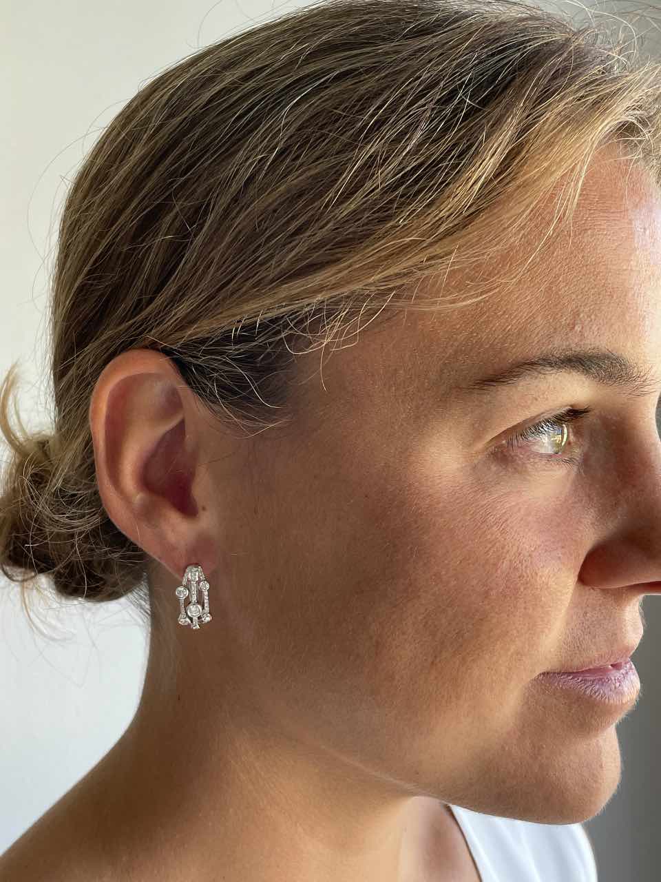 BROCAL, gold and diamond earrings