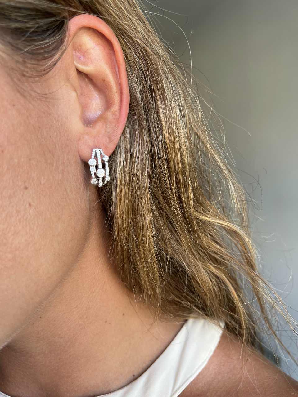 BROCAL, gold and diamond earrings