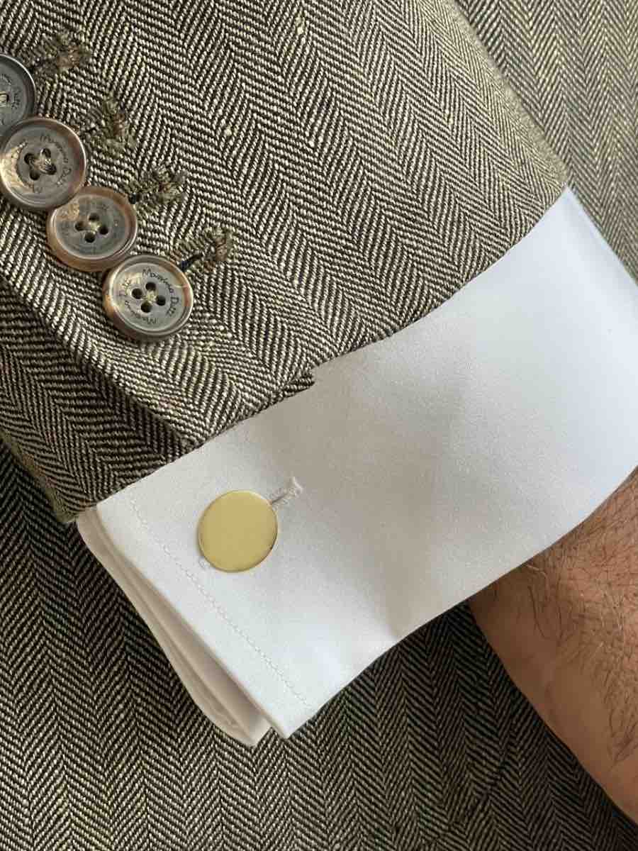 BRAGANZA cufflinks in plain 18k yellow gold