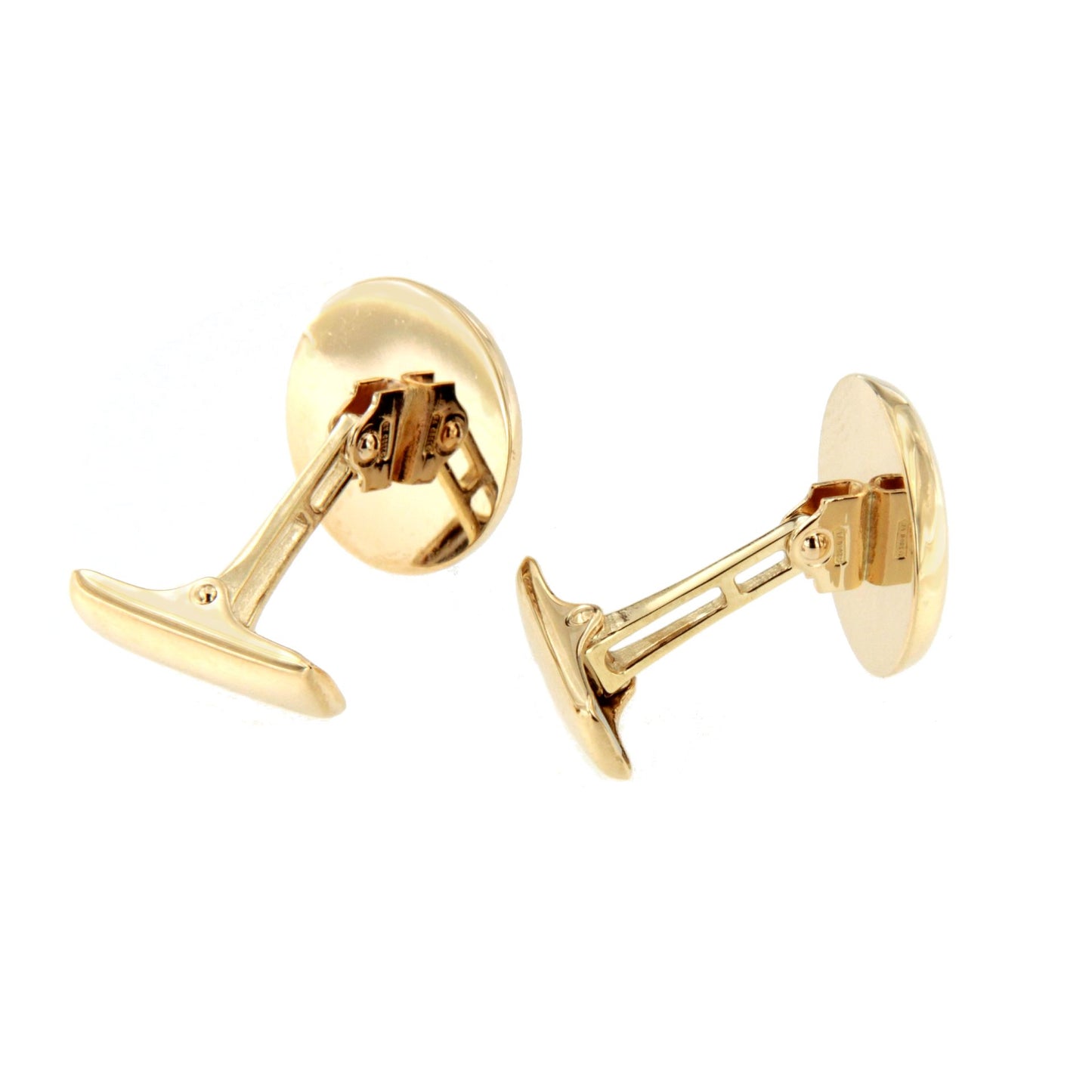TRAVIESO round cufflinks in 18-karat yellow gold