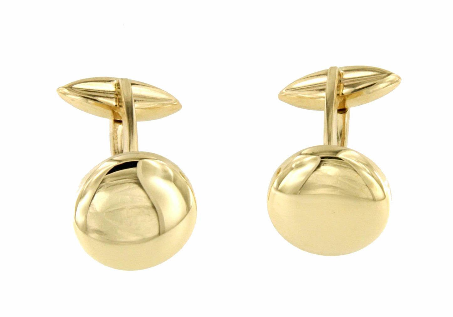 TRAVIESO round cufflinks in 18-karat yellow gold