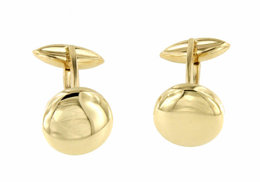 TRAVIESO round cufflinks in 18-karat yellow gold