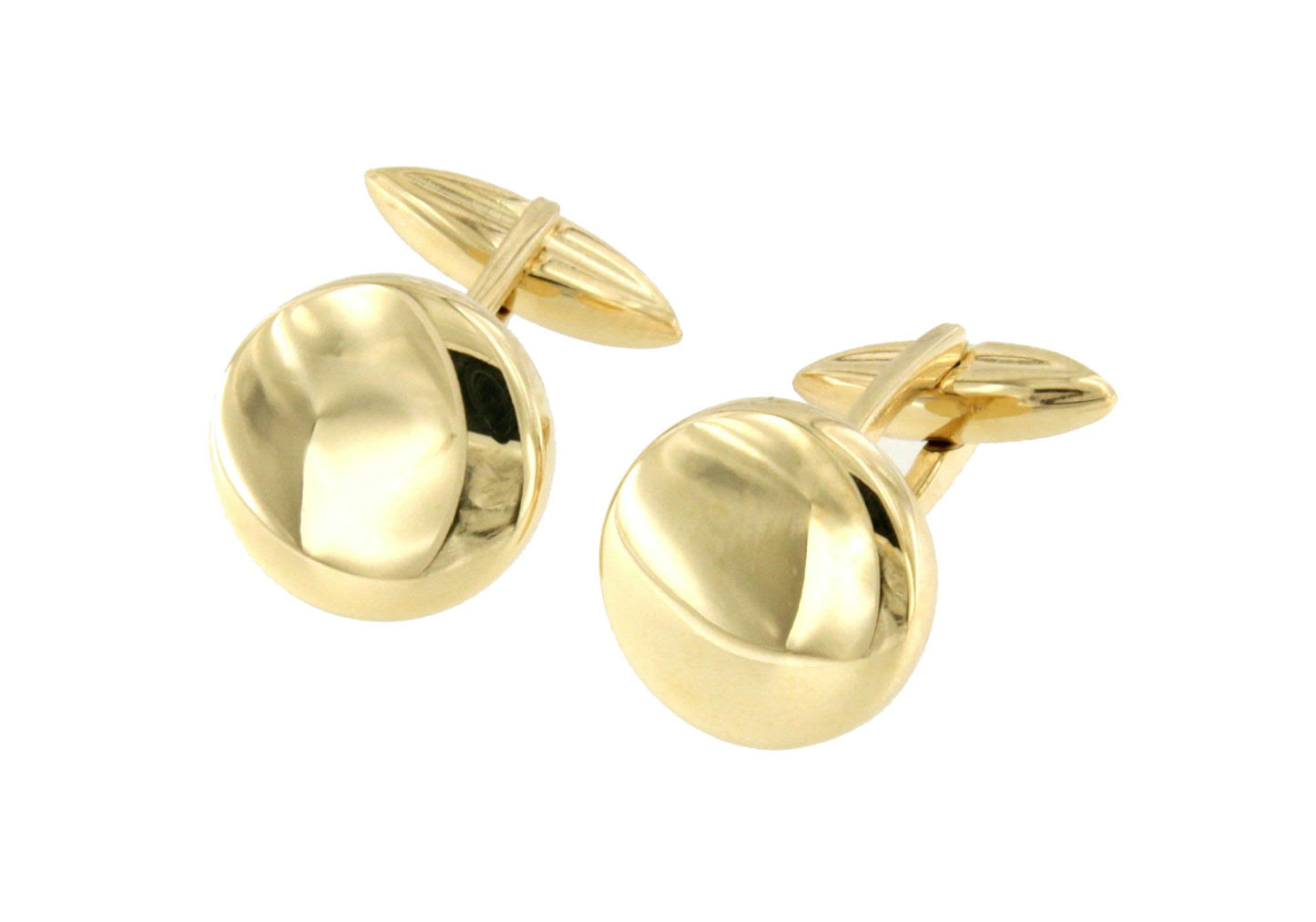 TRAVIESO round cufflinks in 18-karat yellow gold