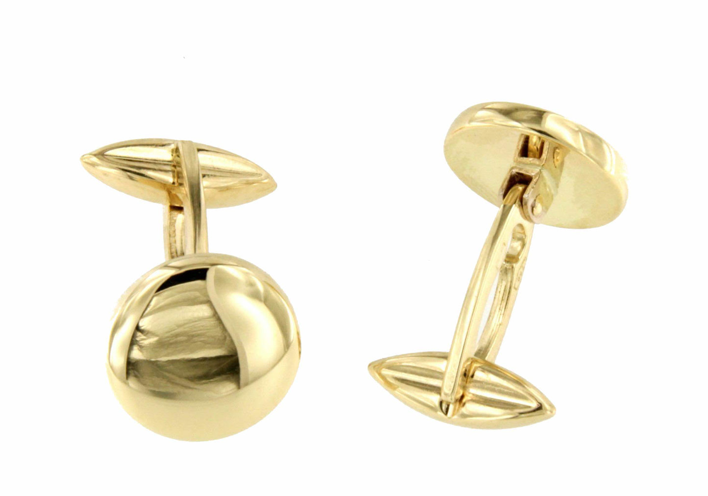 TRAVIESO round cufflinks in 18-karat yellow gold