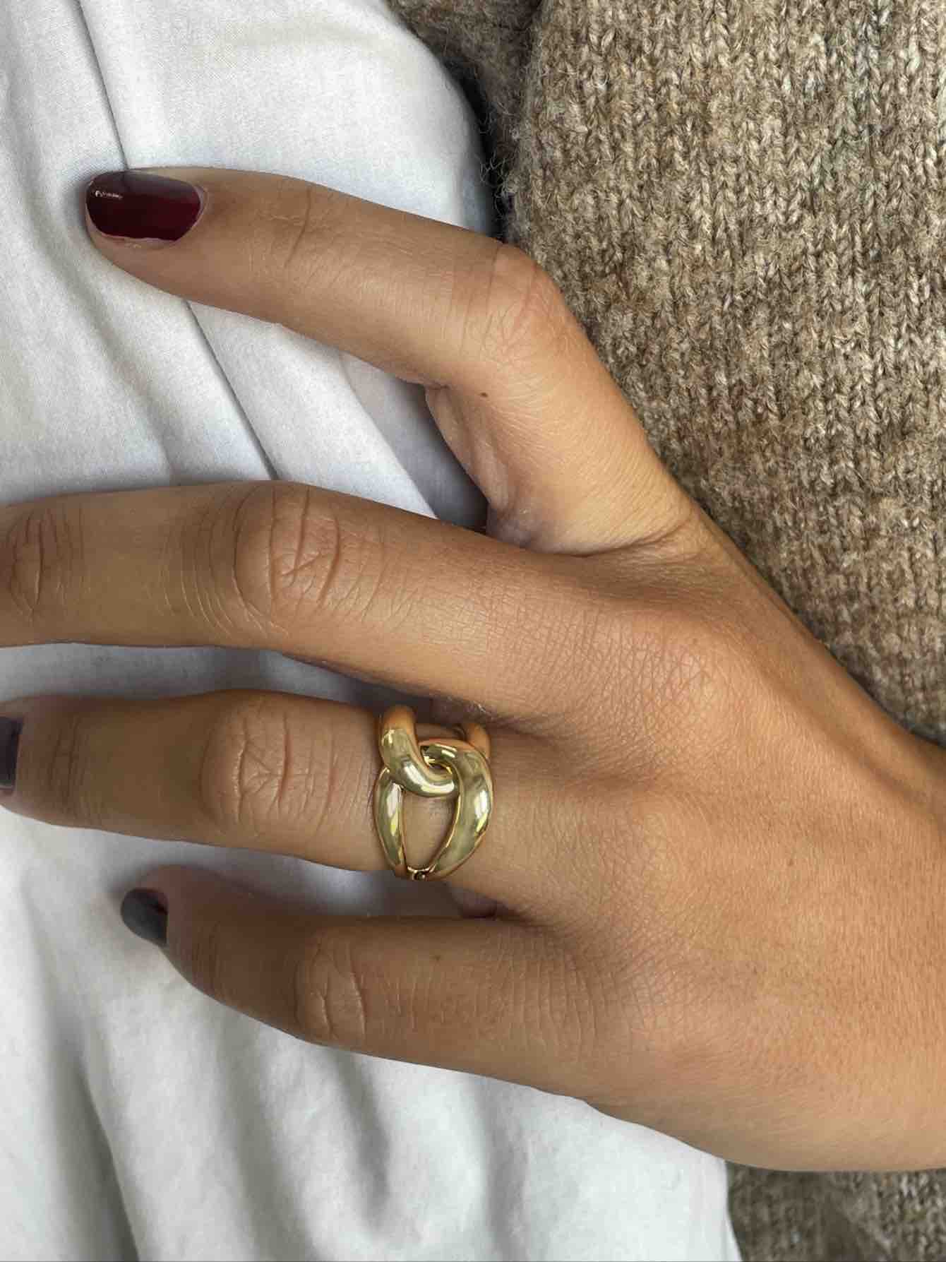 EKIN ring in 18-karat yellow gold with curb links