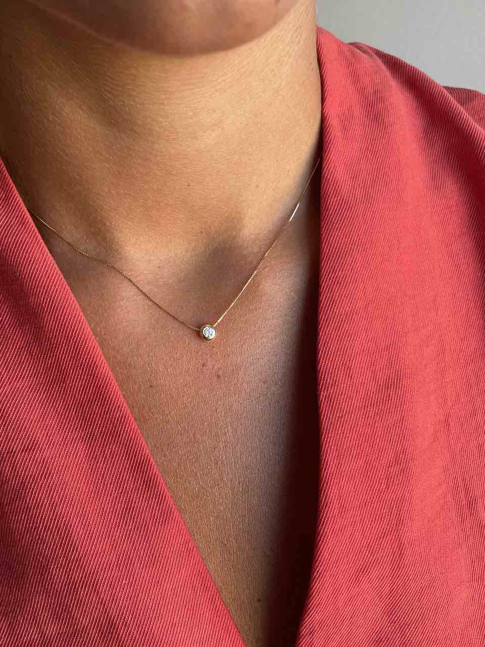 LAGES choker pendant and chain in 18k yellow gold with cubic zirconia