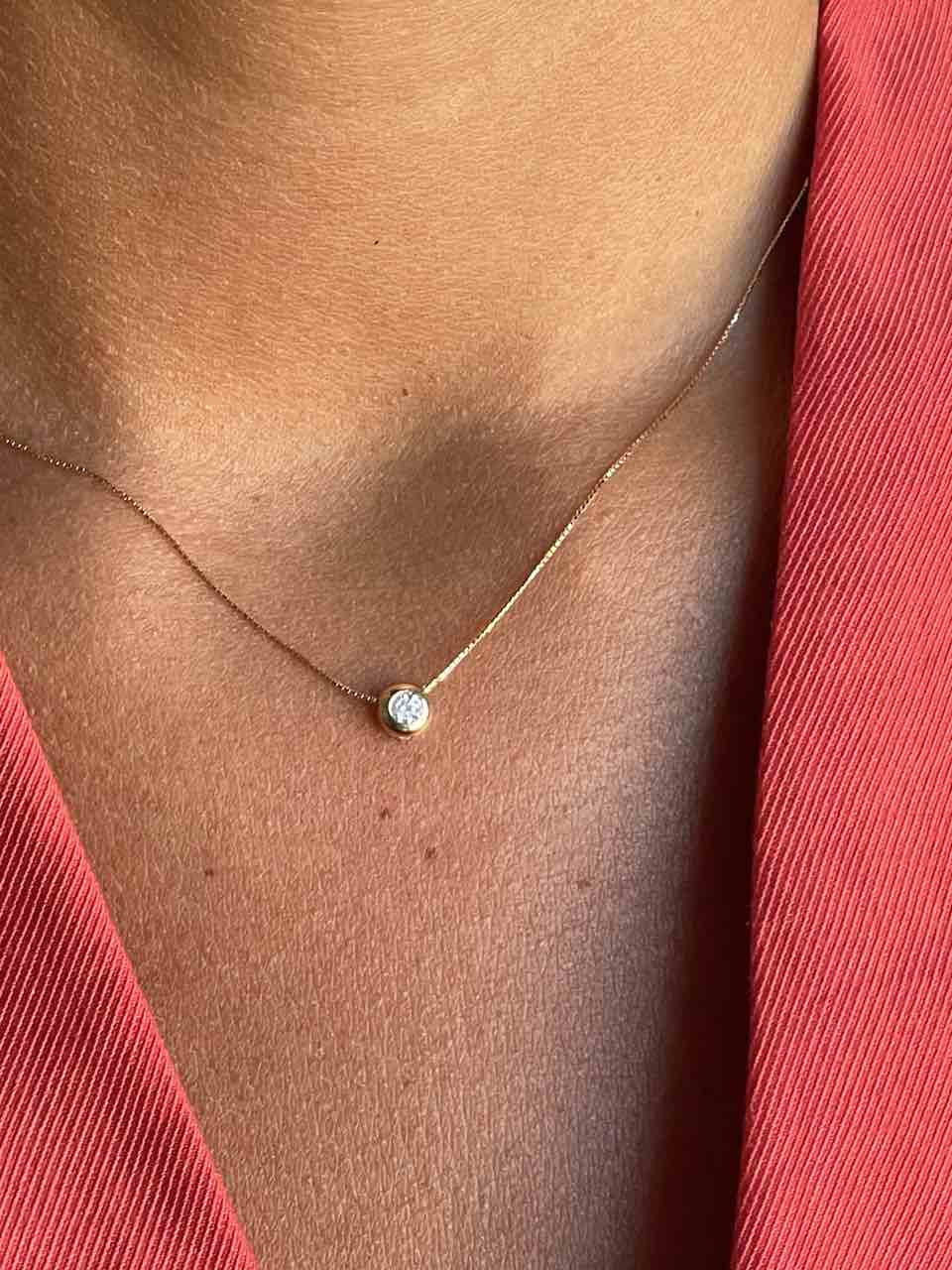 LAGES choker pendant and chain in 18k yellow gold with cubic zirconia