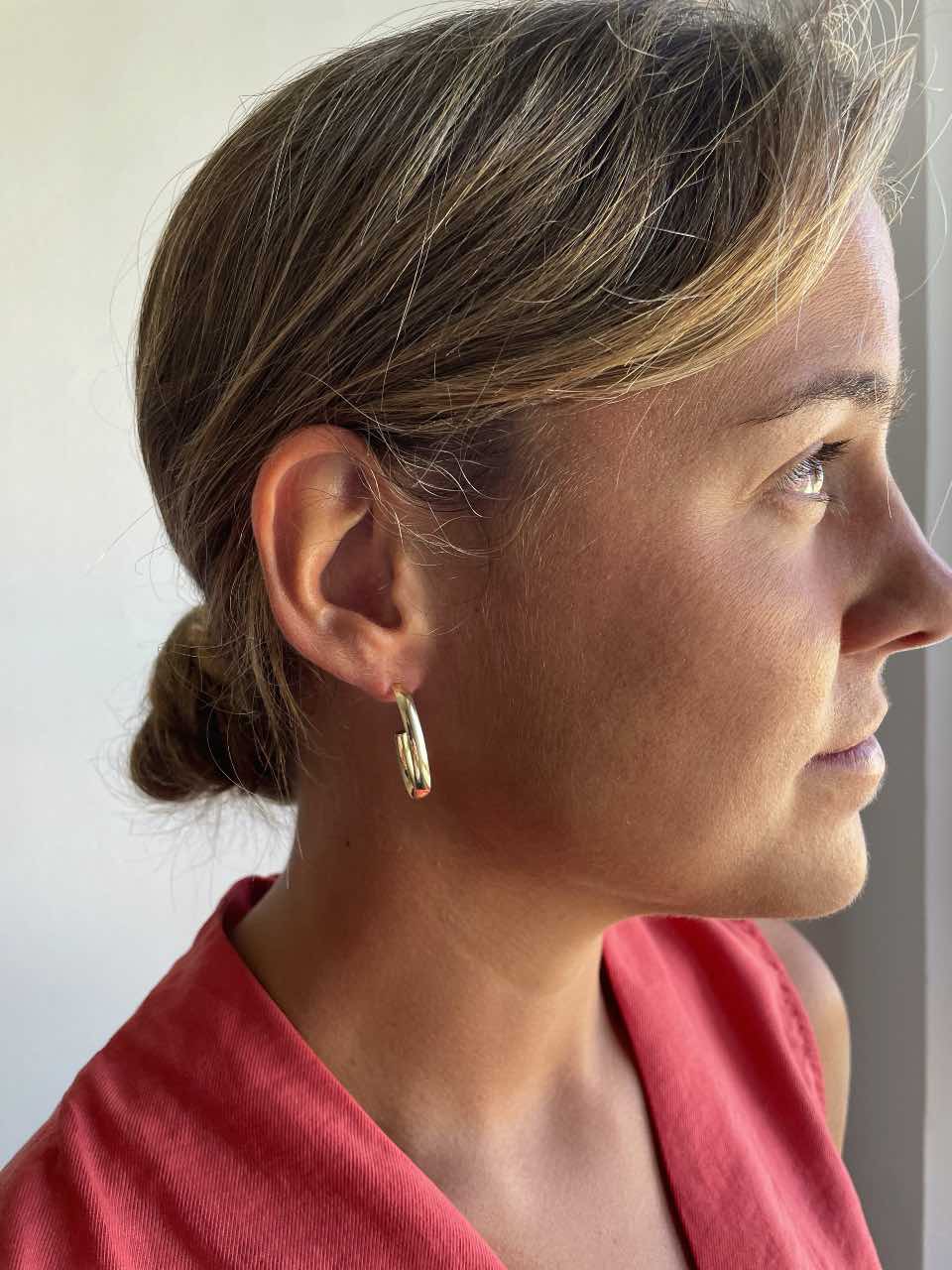 SILVES earrings, plain hoops in 18-karat yellow gold