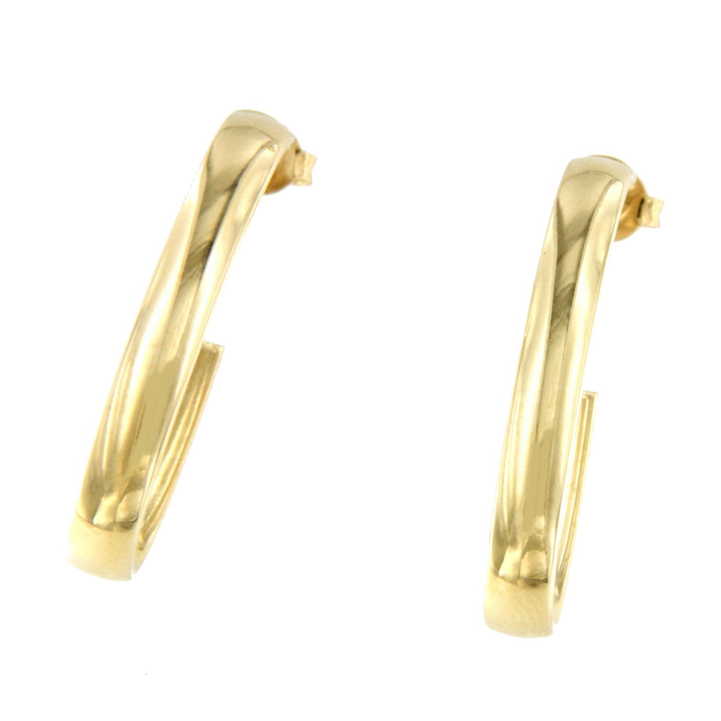 SILVES earrings, plain hoops in 18-karat yellow gold