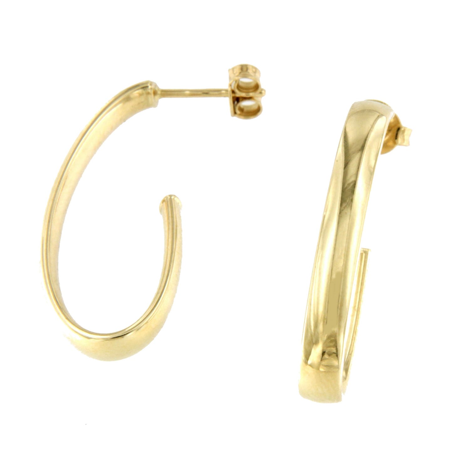 SILVES earrings, plain hoops in 18-karat yellow gold