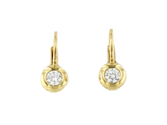 CHAVES earrings with cubic zirconia in 18k yellow gold settings