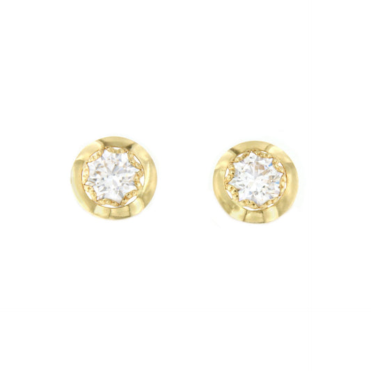 DOURO cubic zirconia earrings in 18k yellow gold settings