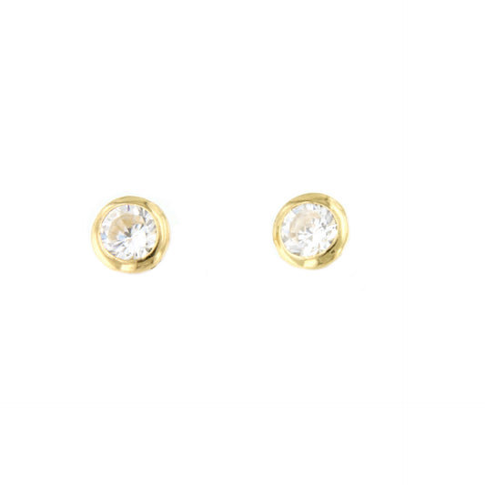 NAZARE stud earrings in 18-karat gold with cubic zirconia in a bezel setting