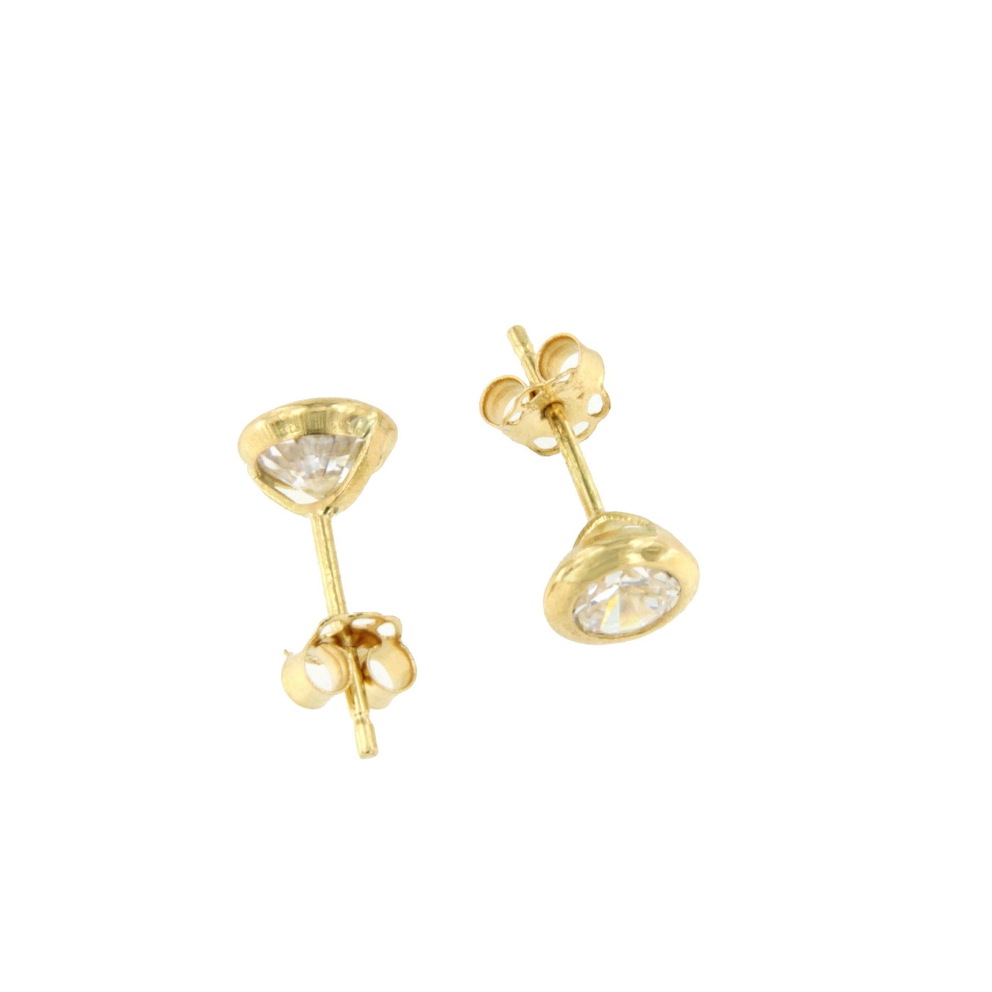Pendientes NAZARE dormilones en oro de 18 kilates de circonita en boquilla