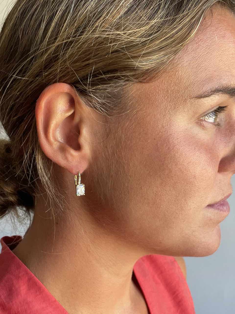 BELMONTE earrings in 18k yellow gold with cubic zirconia