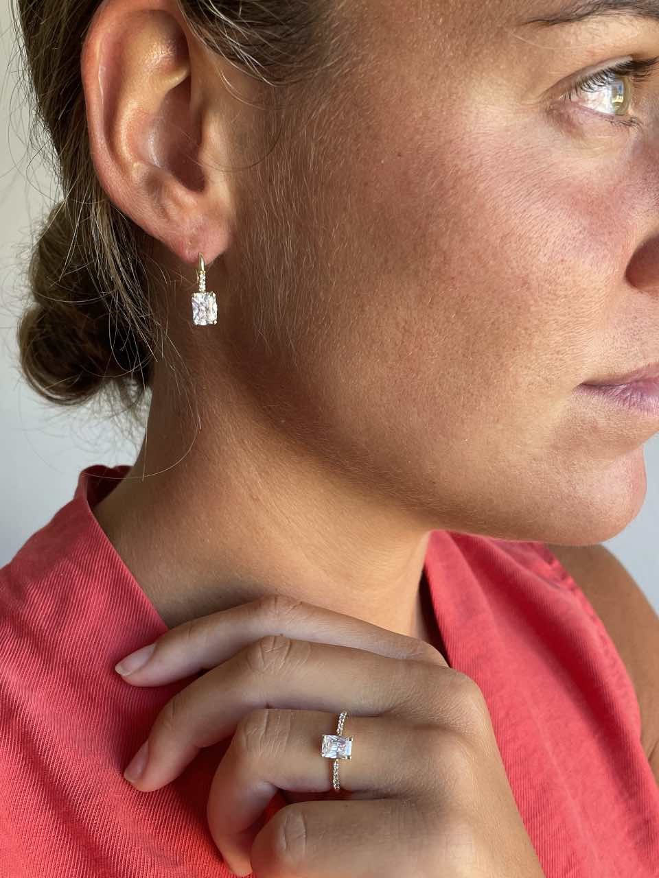 BELMONTE earrings in 18k yellow gold with cubic zirconia