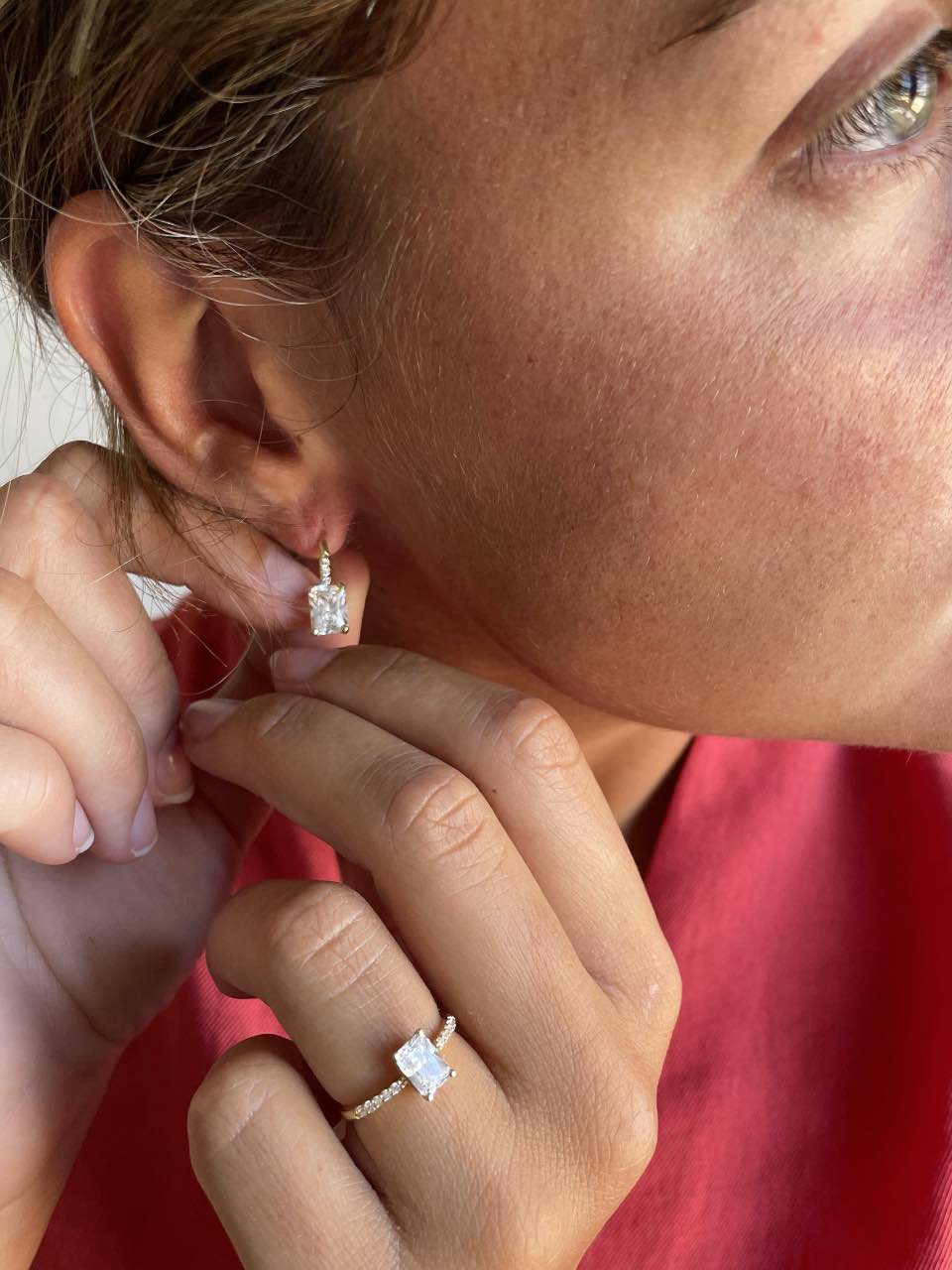 BELMONTE earrings in 18k yellow gold with cubic zirconia