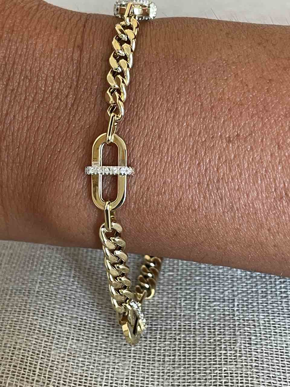 Pulsera SINTRA en oro amarillo de 18 ktes con circonitas