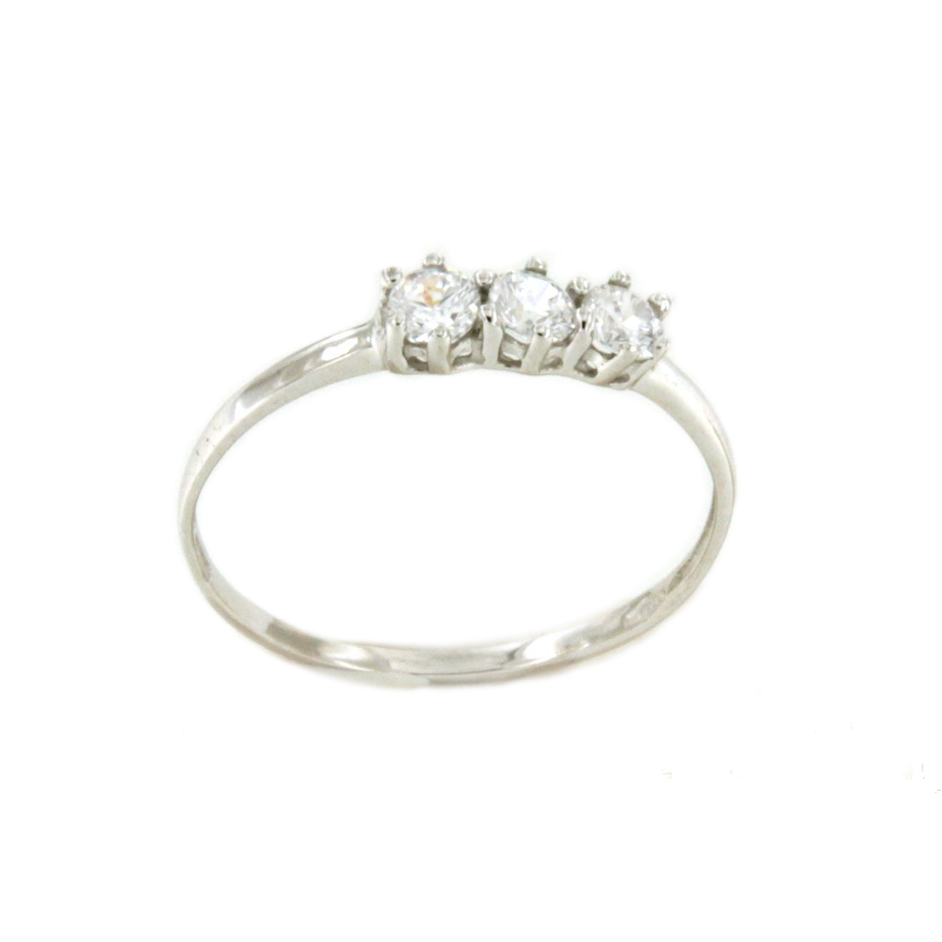 MAJO three-stone ring with cubic zirconia in 18k yellow or white gold