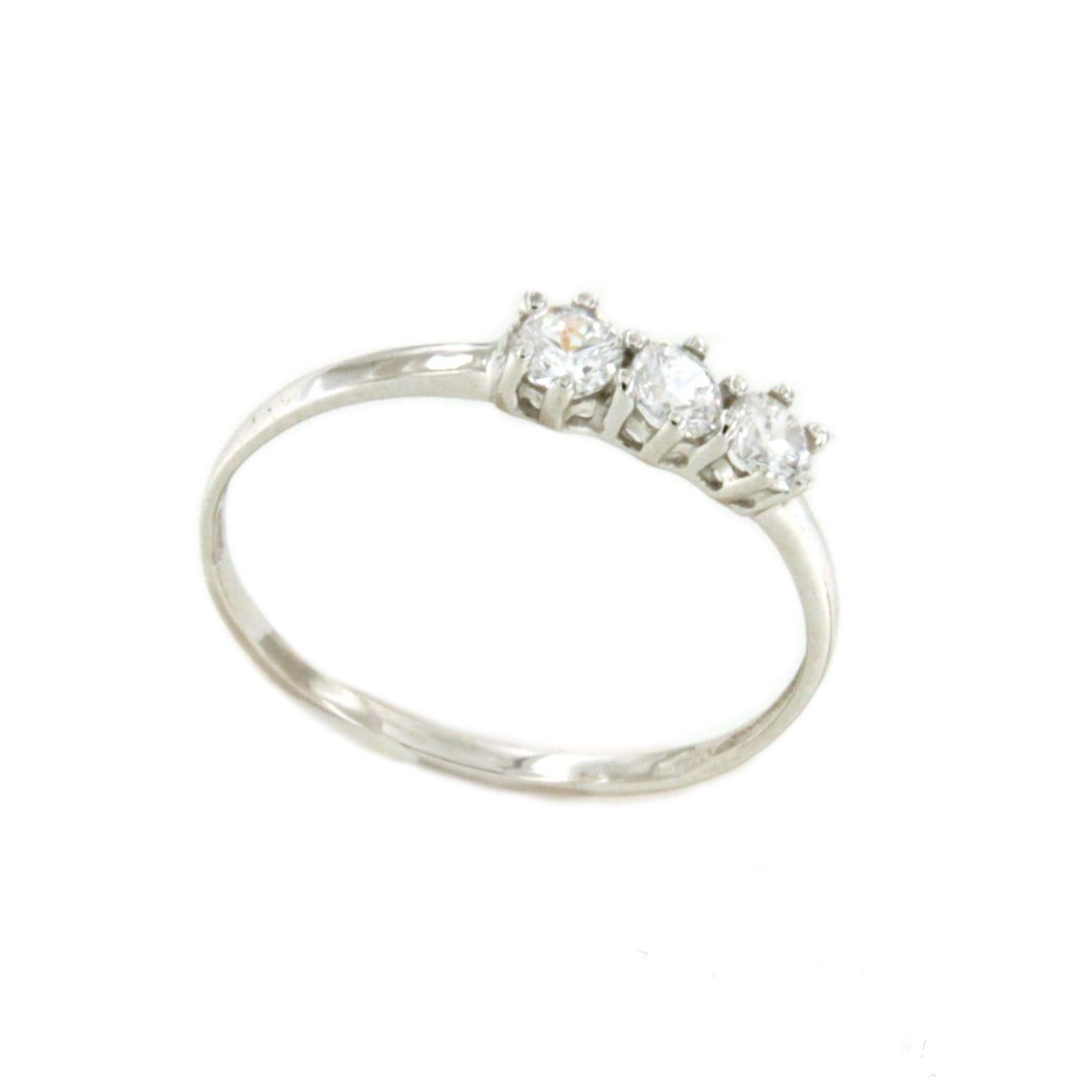 MAJO three-stone ring with cubic zirconia in 18k yellow or white gold