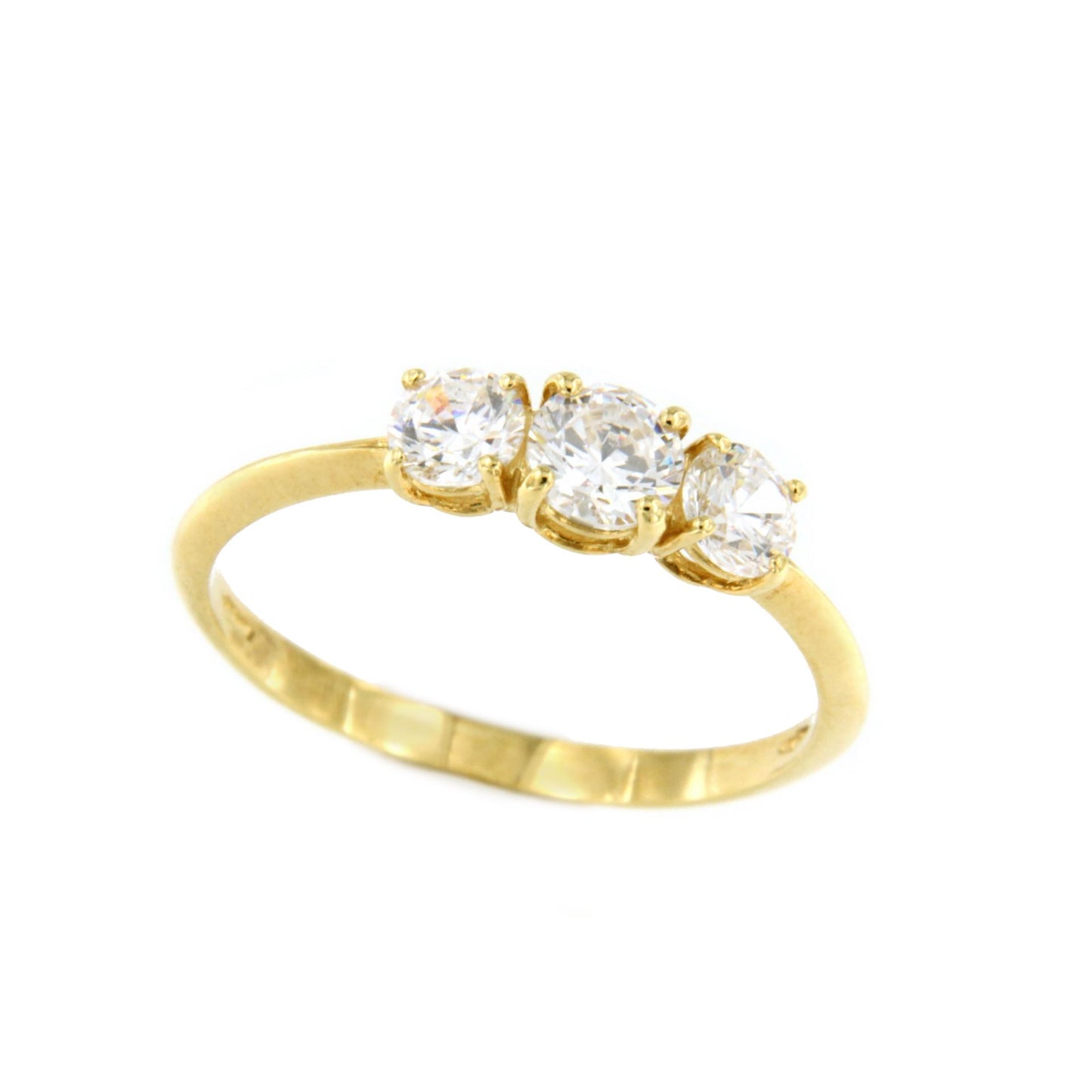 Anillo TANCOS tresillo de circonitas en oro blanco o amarillo de 18 ktes