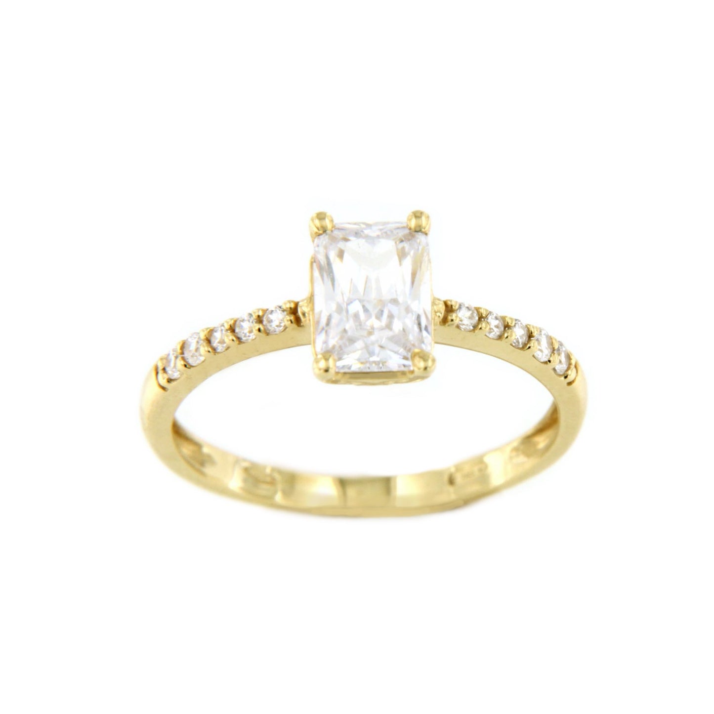 Anillo MONSANTO oro amarillo 18 ktes centro circonita