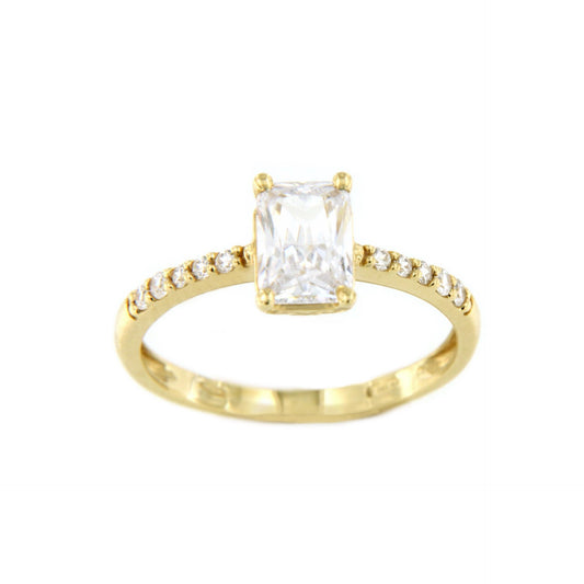 MONSANTO ring in 18k yellow gold with a cubic zirconia center