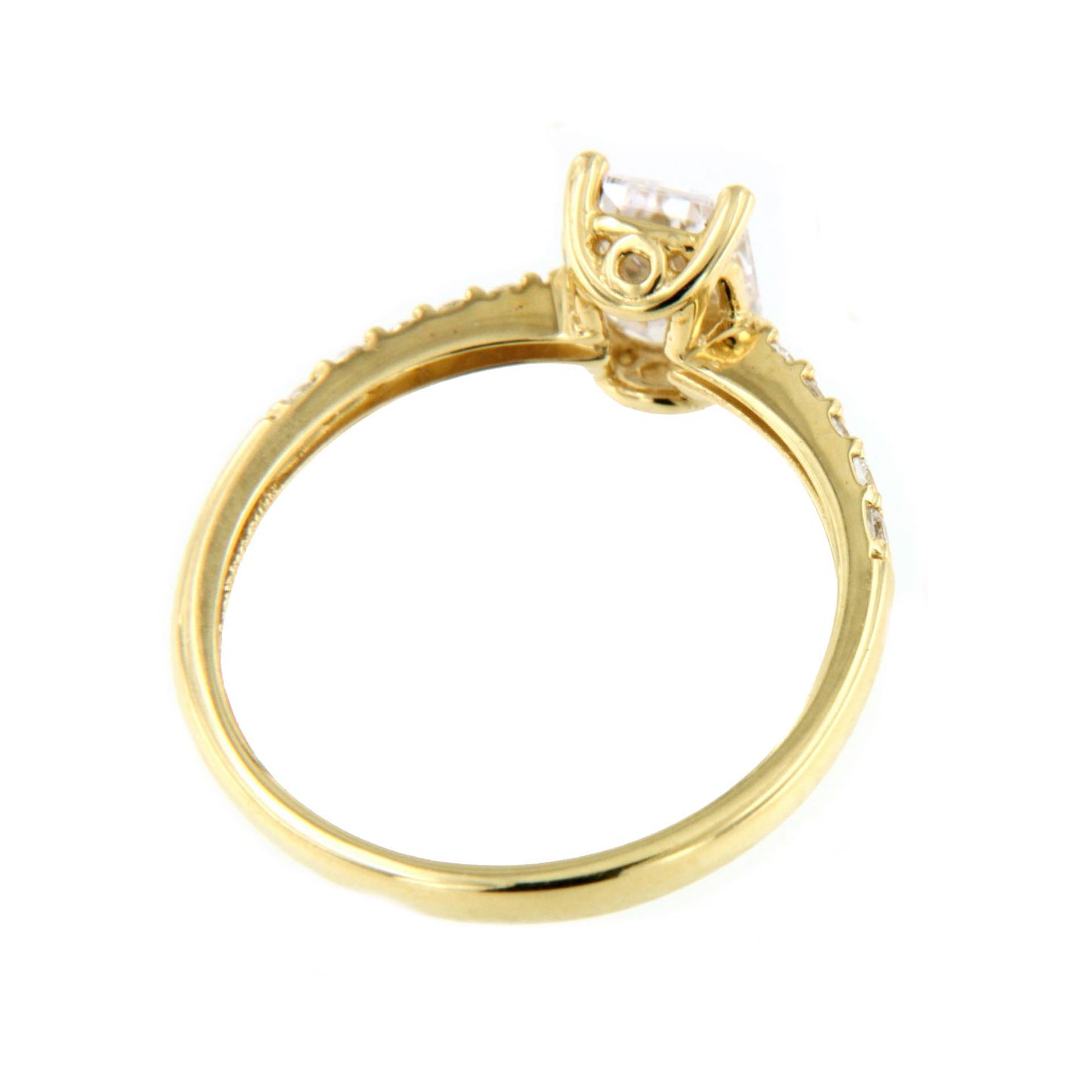 Anillo MONSANTO oro amarillo 18 ktes centro circonita