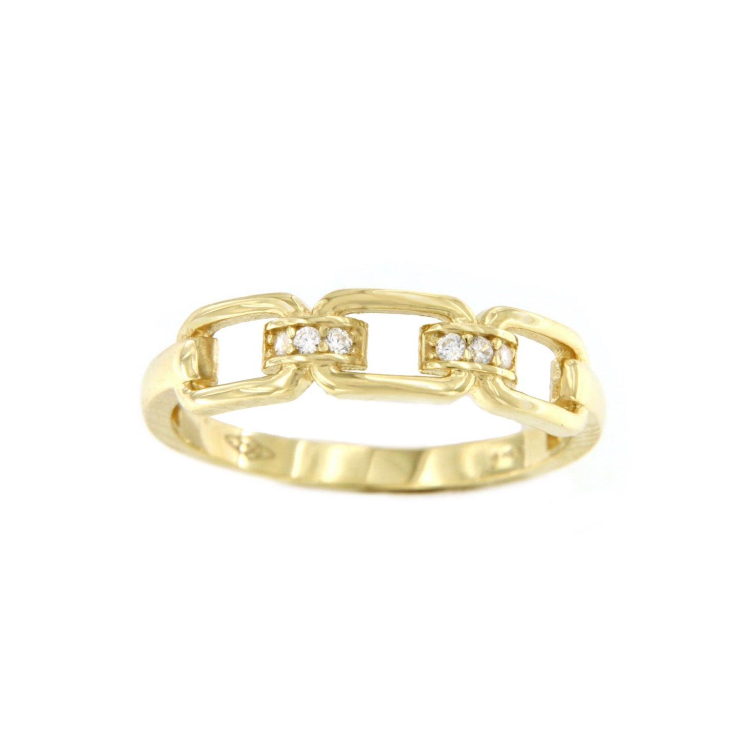 TAJO ring in 18-karat yellow gold with cubic zirconia