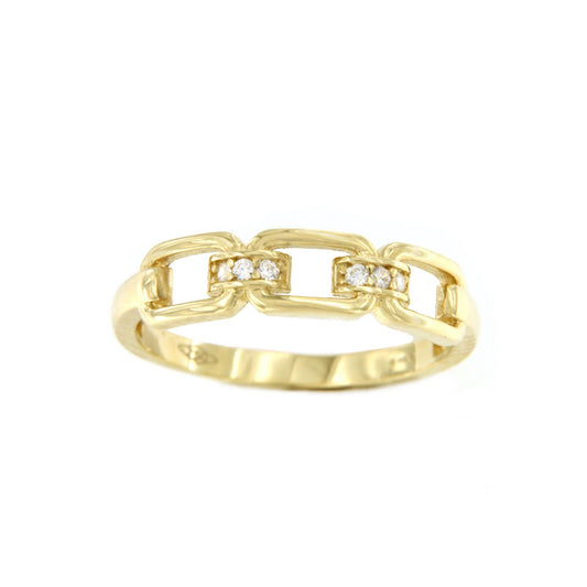 TAJO ring in 18-karat yellow gold with cubic zirconia
