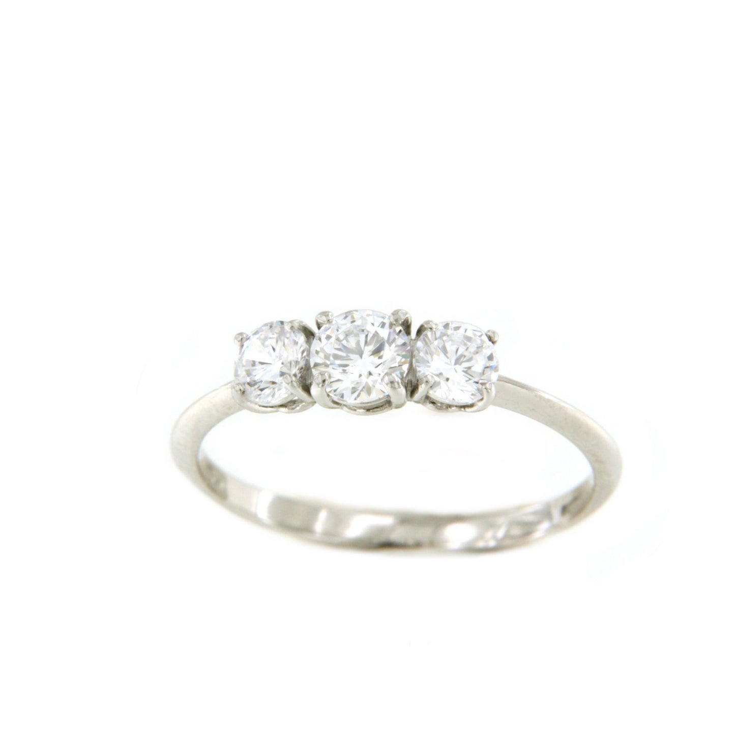 Anillo TANCOS tresillo de circonitas en oro blanco o amarillo de 18 ktes