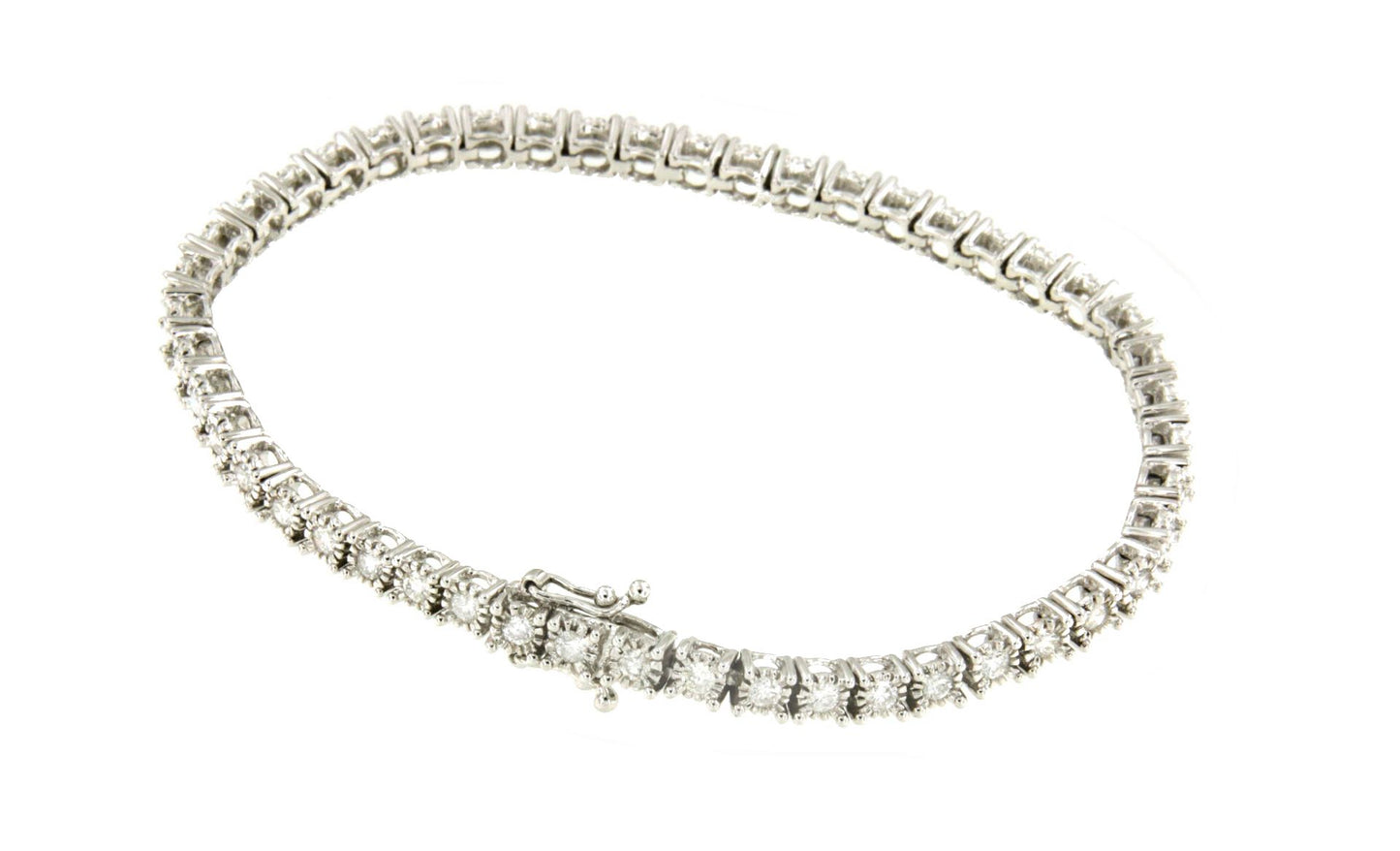 Pulsera EVORA riviere de brillantes en oro blanco de 18 kilates