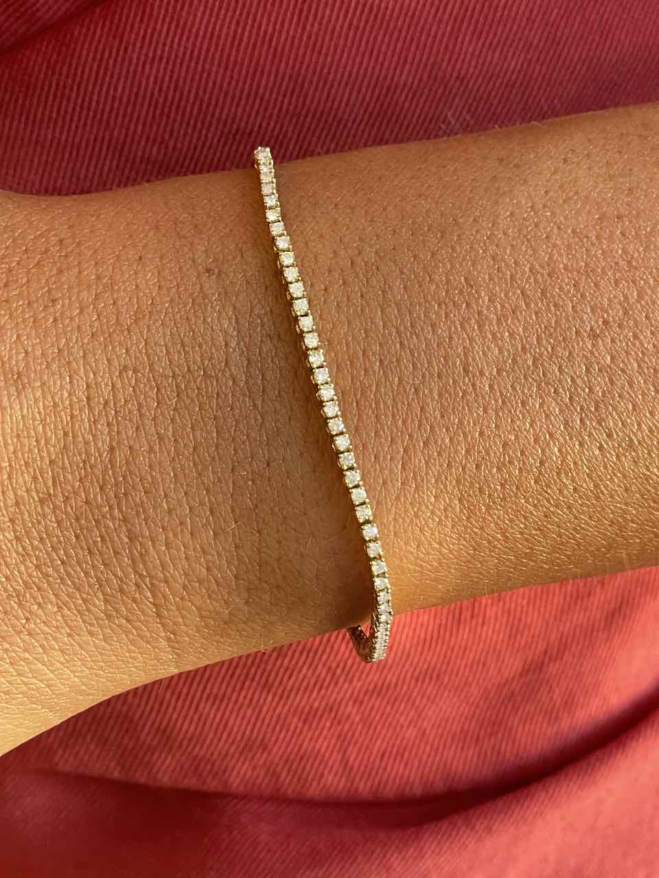 Pulsera riviere ZEZENA en oro amarillo de 18 kilates con brillantes