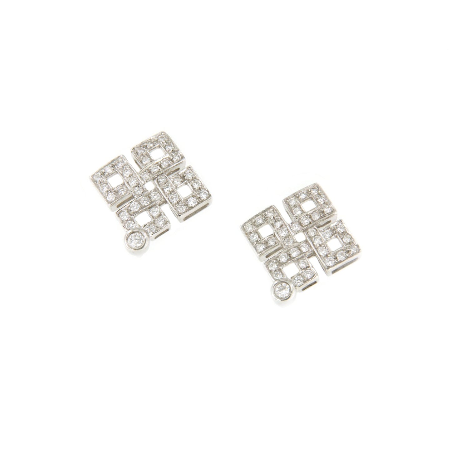 NOVICE detachable earrings in 18k white gold and diamonds